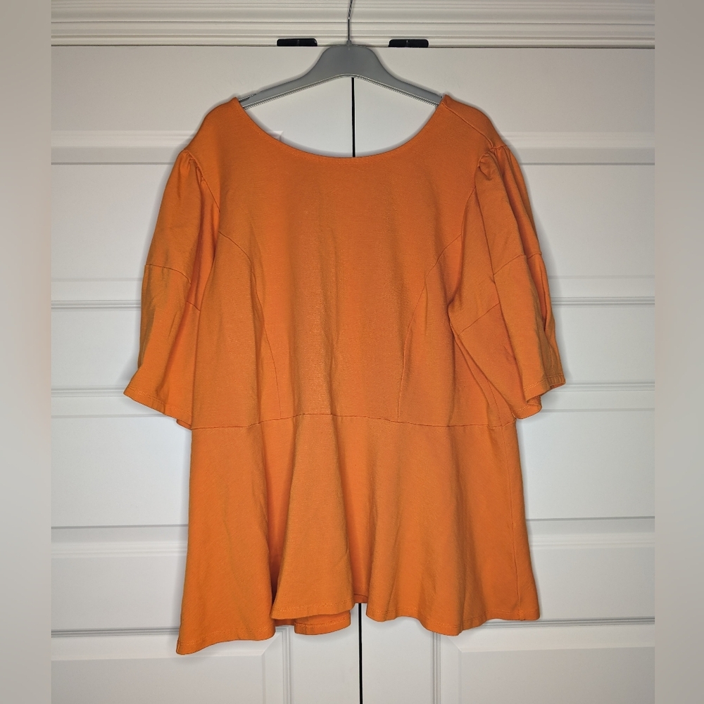 Eloquii Orange Peplum Blouse